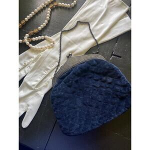 Vintage velvet purse in midnight blue